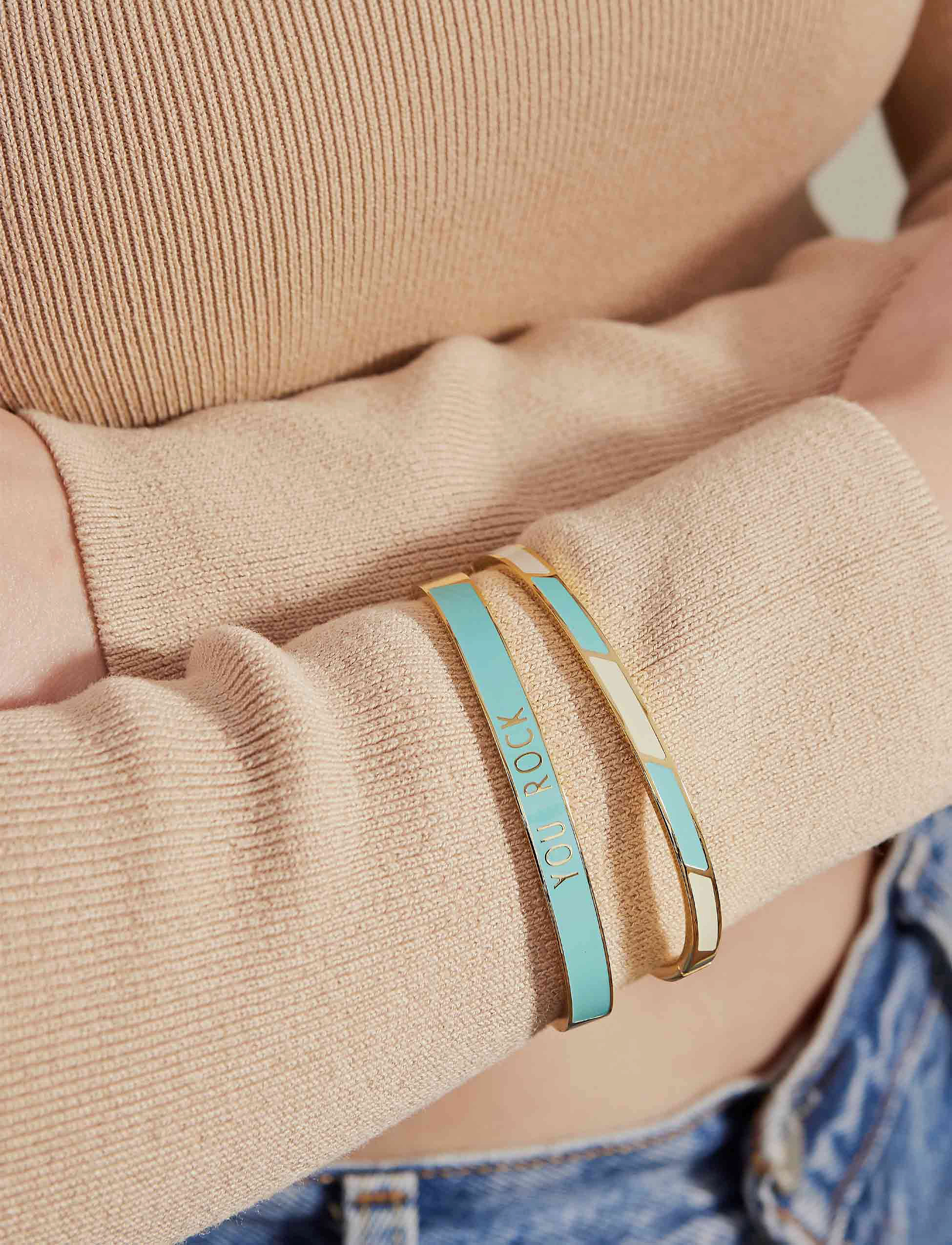 Design Letters - Word Candy Bangle - odzież imprezowa w cenach outletowych - turquoise 4174c - 2