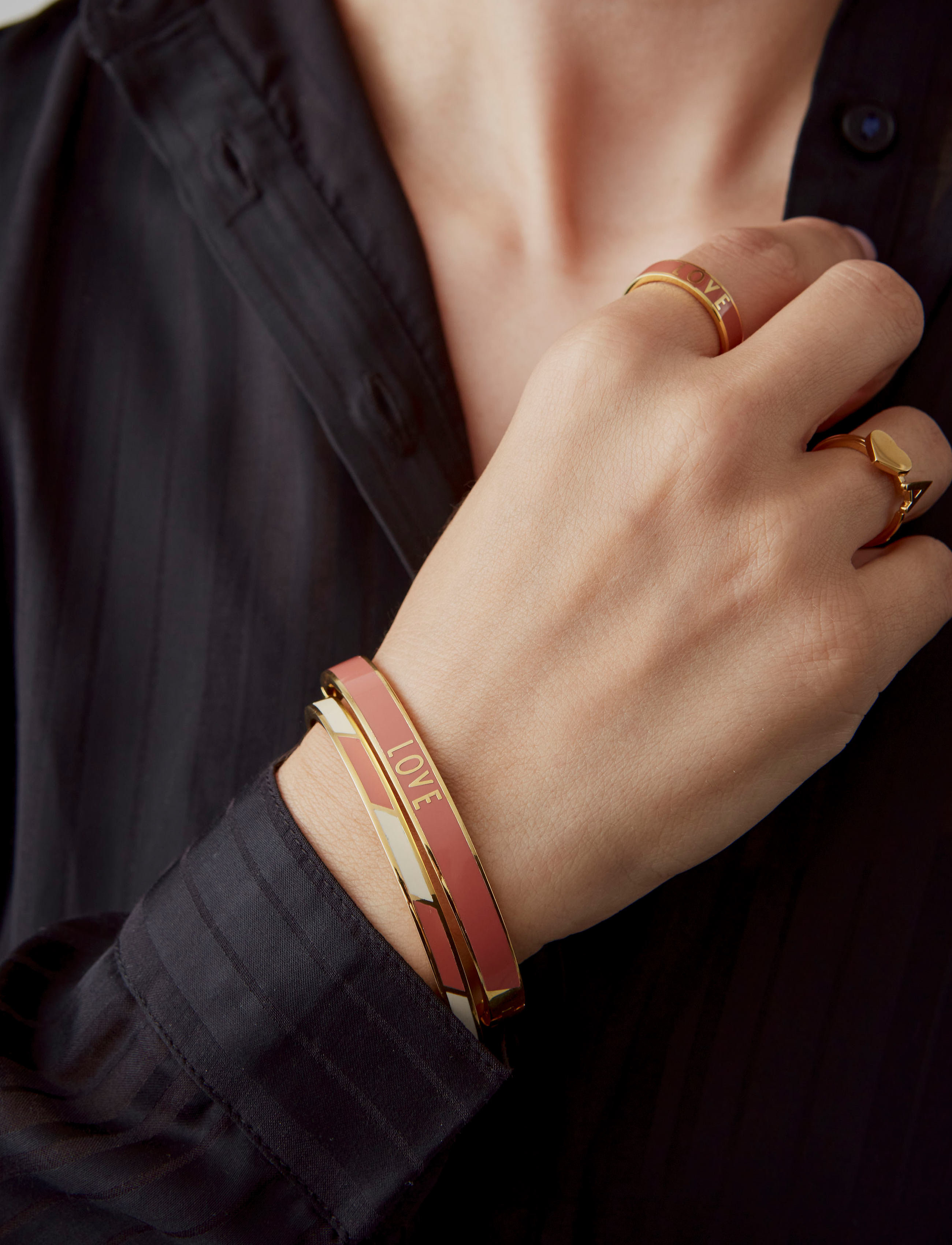 Design Letters Striped Candy Bangle, L:6.5 cm, Bracelets, Lila - Bangles, Frauen
