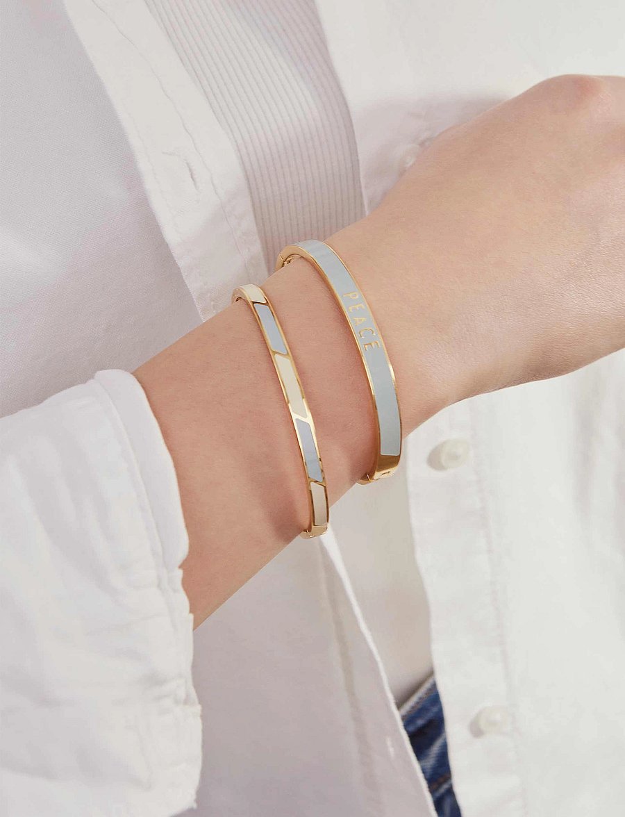 Design Letters - Striped Candy Bangle - armreifen - light blue 5435c + a055 - 2