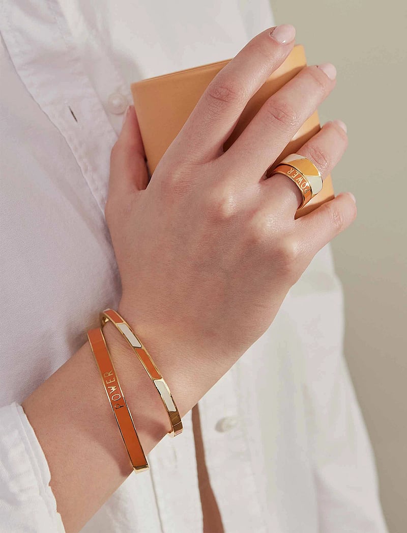 Design Letters - Striped Candy Bangle - armringe - orange tiger 1585c + a055 - 2