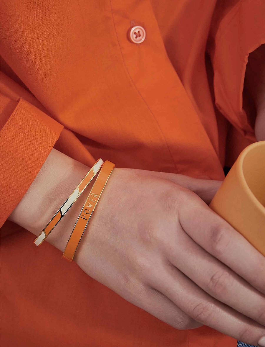 Design Letters - Striped Candy Bangle - armreifen - orange tiger 1585c + a055 - 3