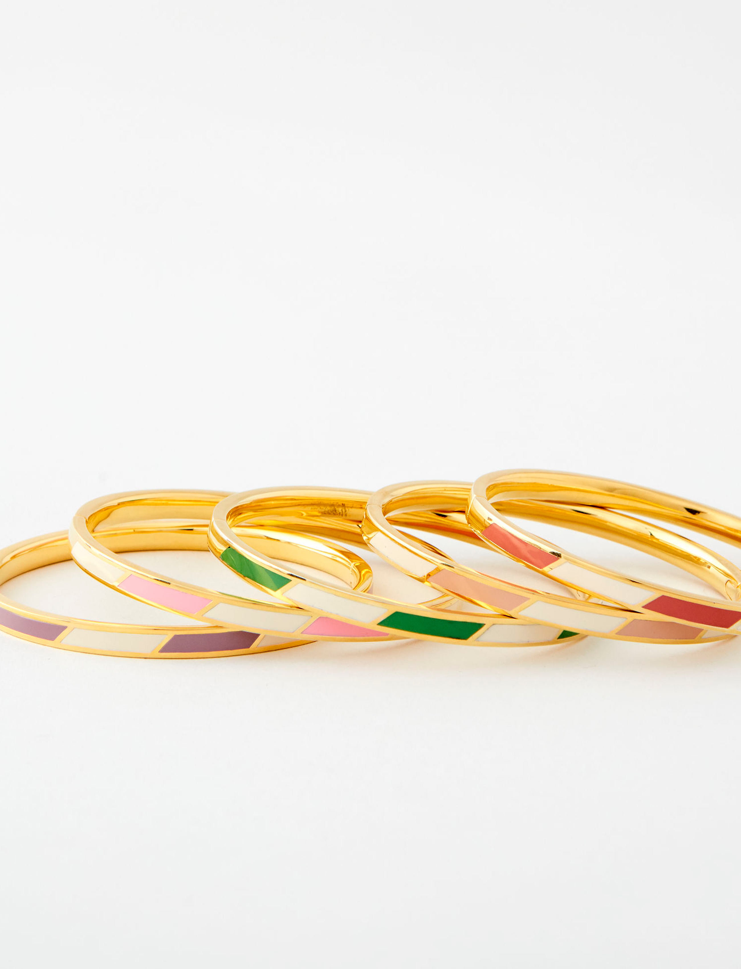 Design Letters Striped Candy Bangle, One Size, Bracelets, Rosa - Bangles, Frauen