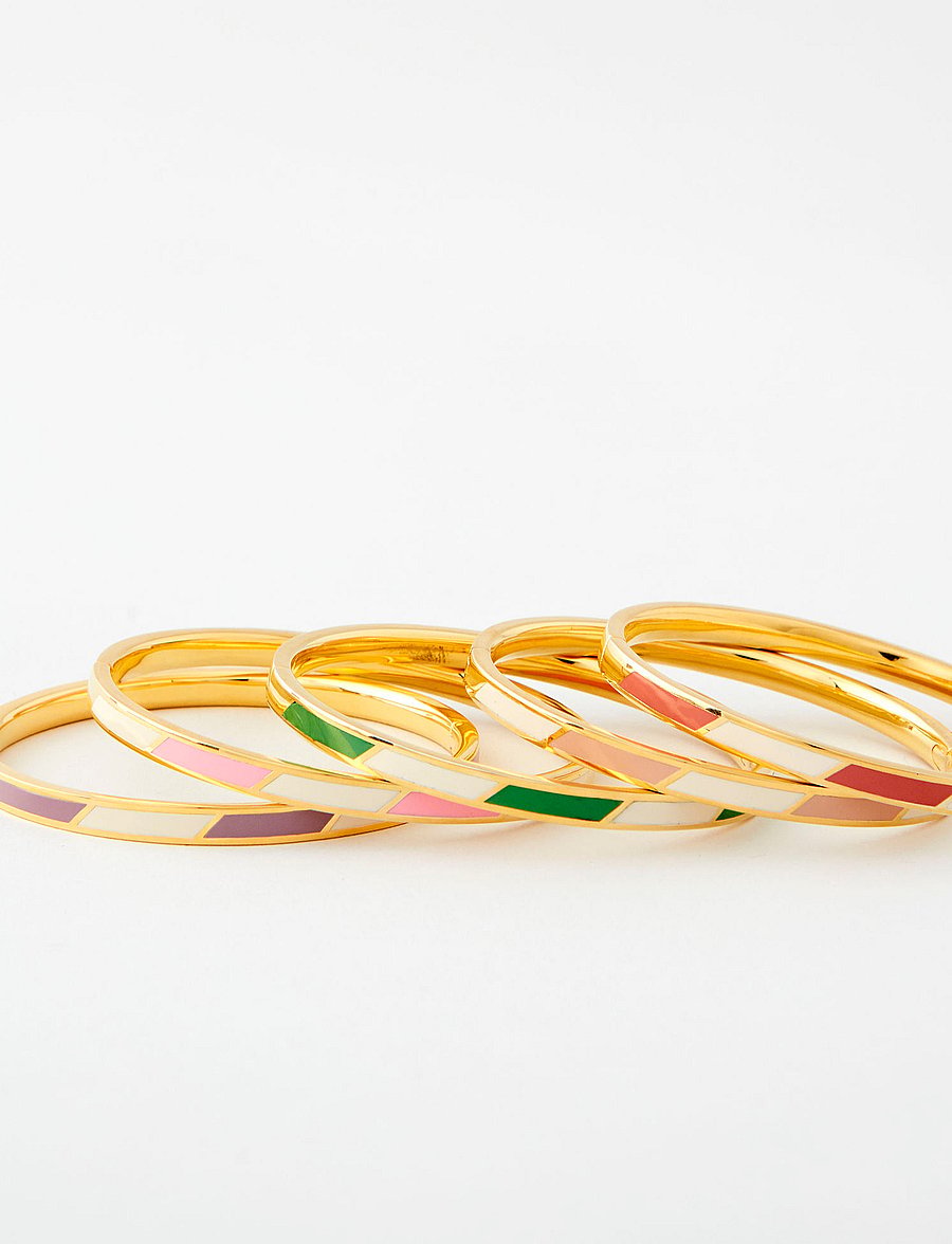 Design Letters - Striped Candy Bangle - bangles - pinkwhite - 0