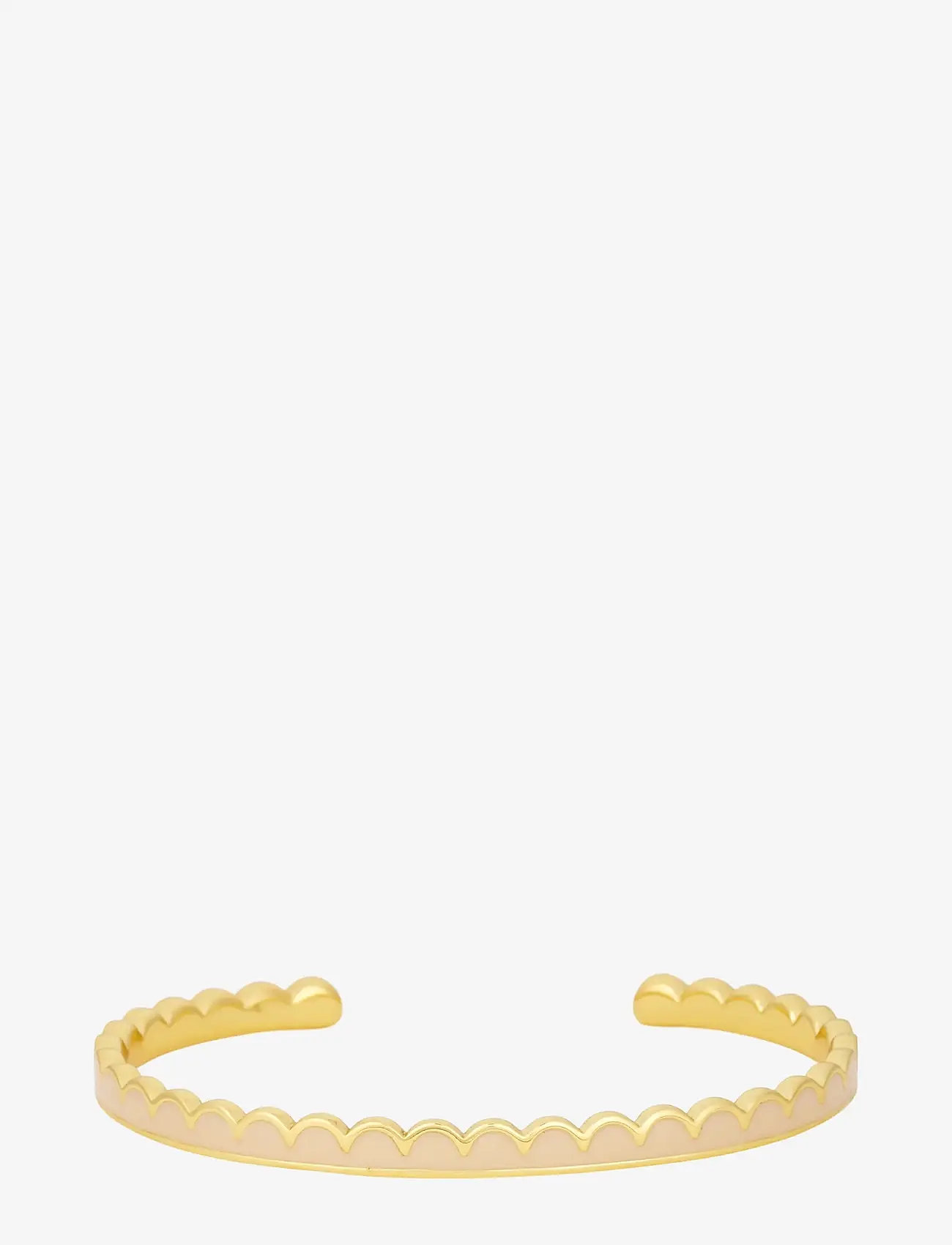 Design Letters - Lace bangle - Brass - bangles - pastel beige - 1