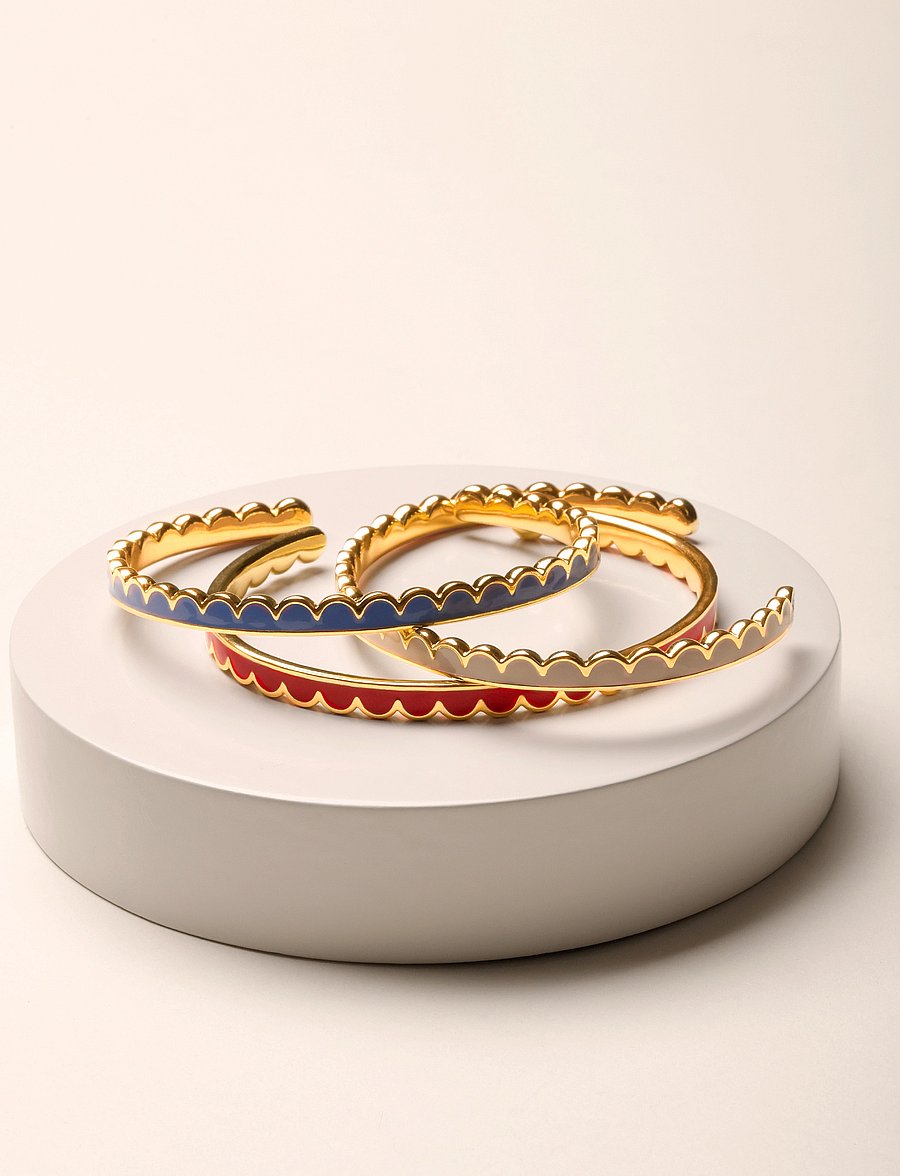 Design Letters - Lace bangle - Brass - käevõrud - pastel beige - 4