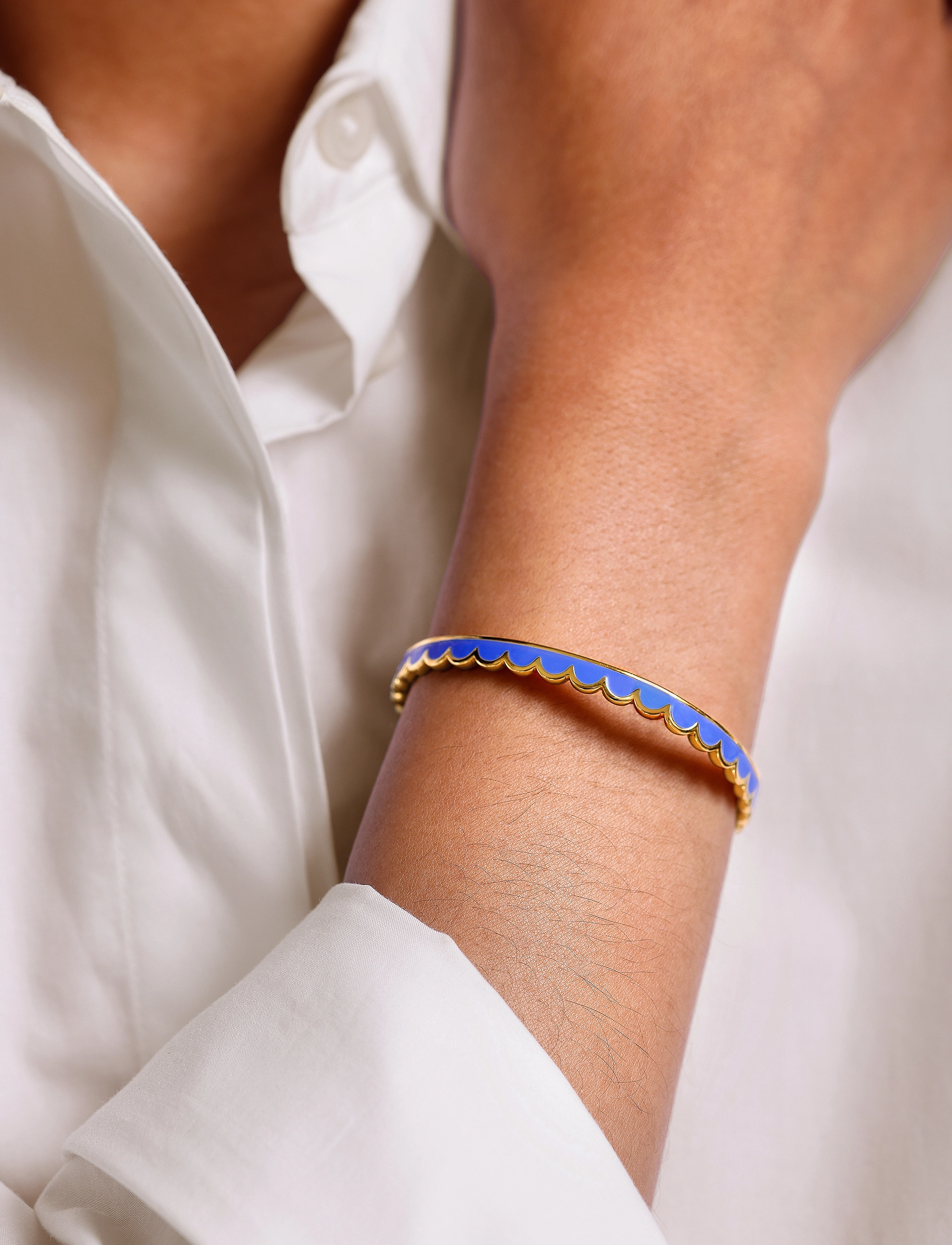 Design Letters Lace Bangle - Brass, One Size, Gold, Armbånd > Armringe, Dame