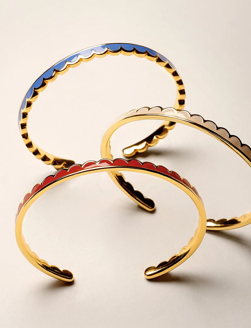 Design Letters - Lace bangle - Brass - armreife - sky blue - 2