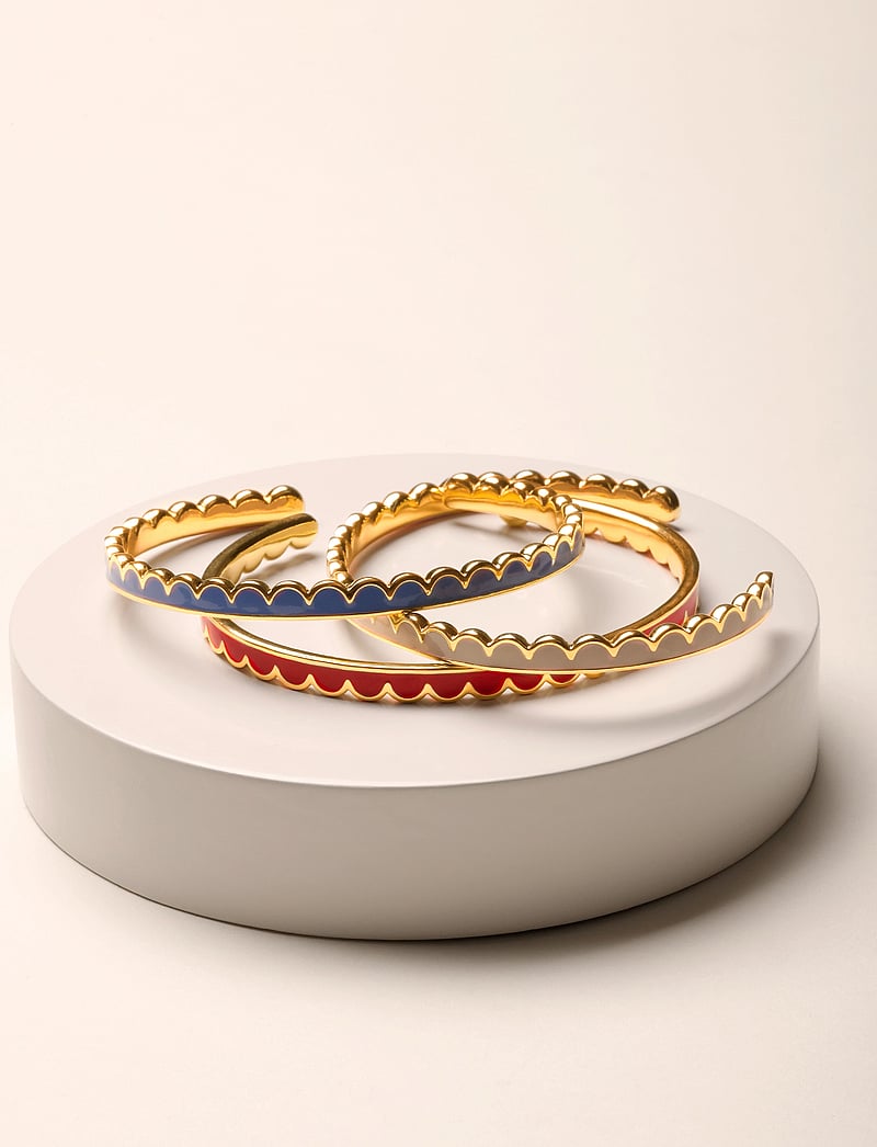 Design Letters - Lace bangle - Brass - armreife - sky blue - 3