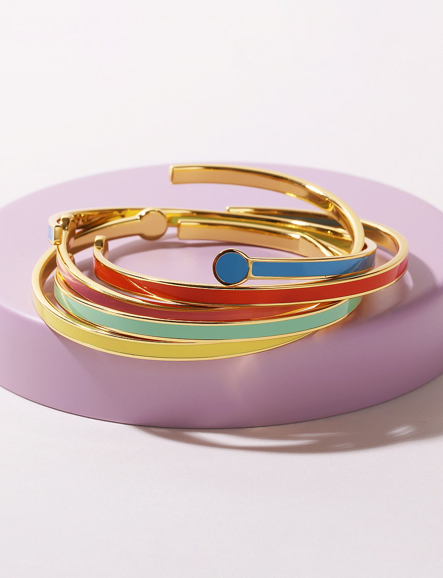 Design Letters - Rainbow Dot Bangle - käevõrud - deep sea coral 2032c - 2