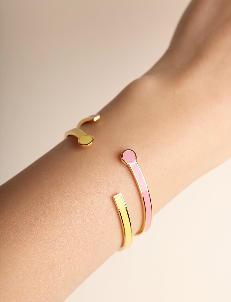 Design Letters - Rainbow Dot Bangle - bangles - yellow 121c - 0