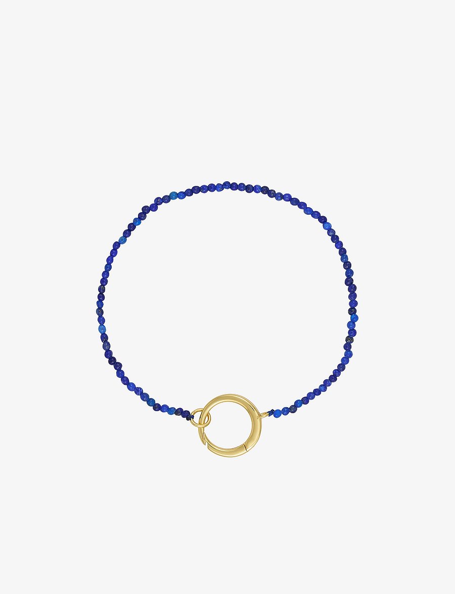 Design Letters - Gemstone Charm Lock Bracelet - bracelets - blue - 1
