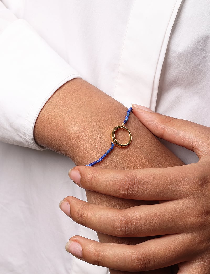 Design Letters - Gemstone Charm Lock Bracelet - armbänder - blue - 0