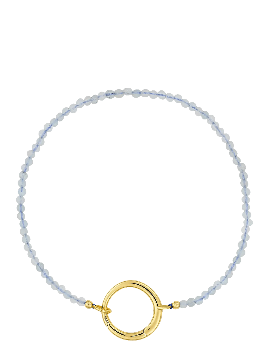 Design Letters - Gemstone Charm Lock Bracelet - aproces - gold - 1