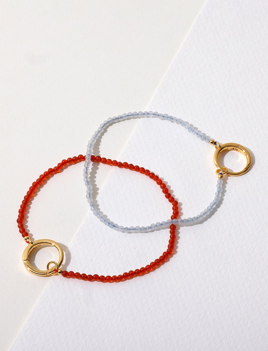 Design Letters - Gemstone Charm Lock Bracelet - aproces - gold - 2