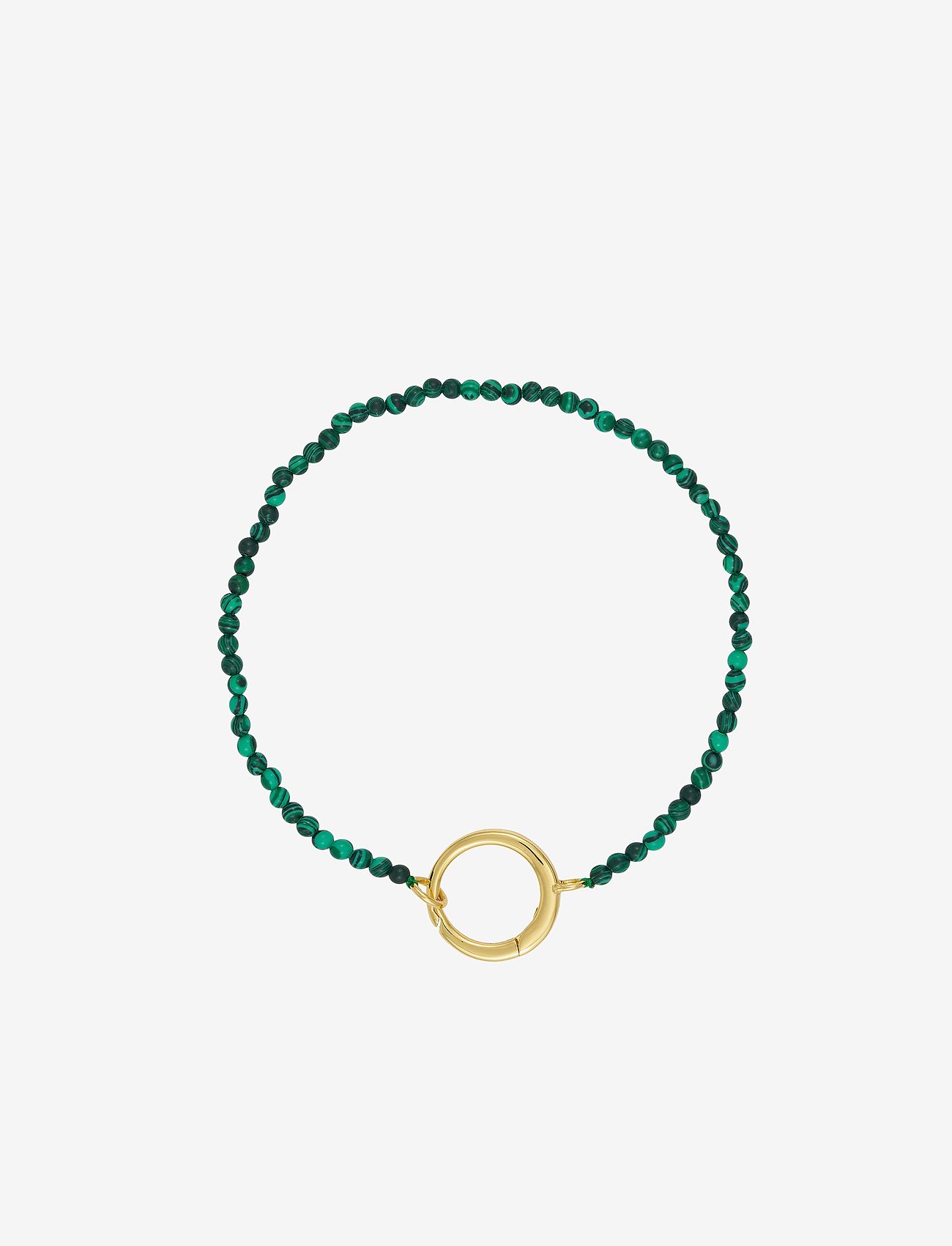 Design Letters - Gemstone Charm Lock Bracelet - perlenarmbänder - green - 0