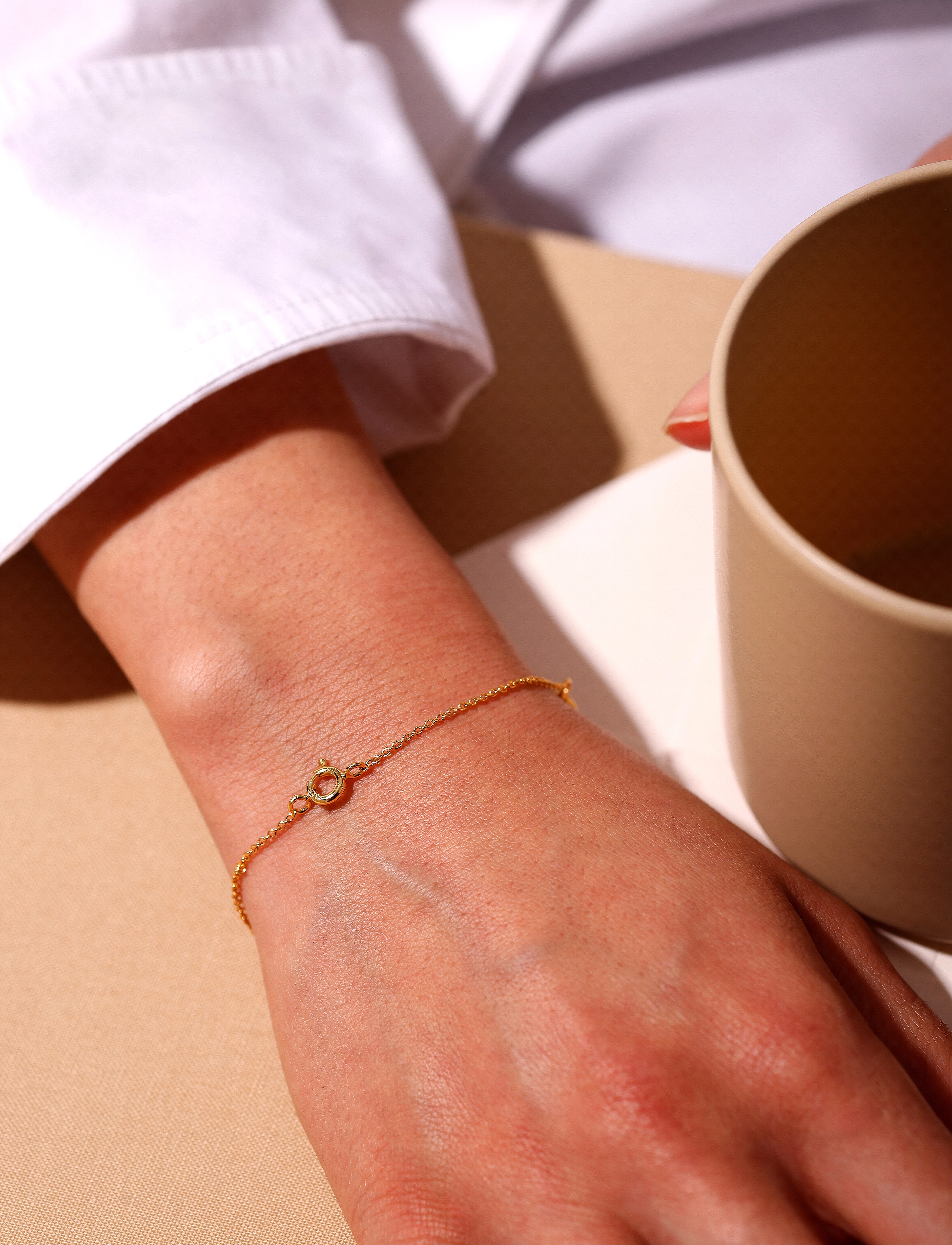 Design Letters Ruth Anchor Charm Lock Bracelet, Gold Plated, One Size, Bracelets, - Chain Frauen