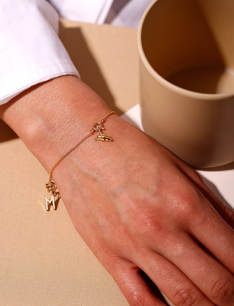 Design Letters - Ruth Anchor charm lock bracelet, gold plated - kædearmbånd - gold - 3