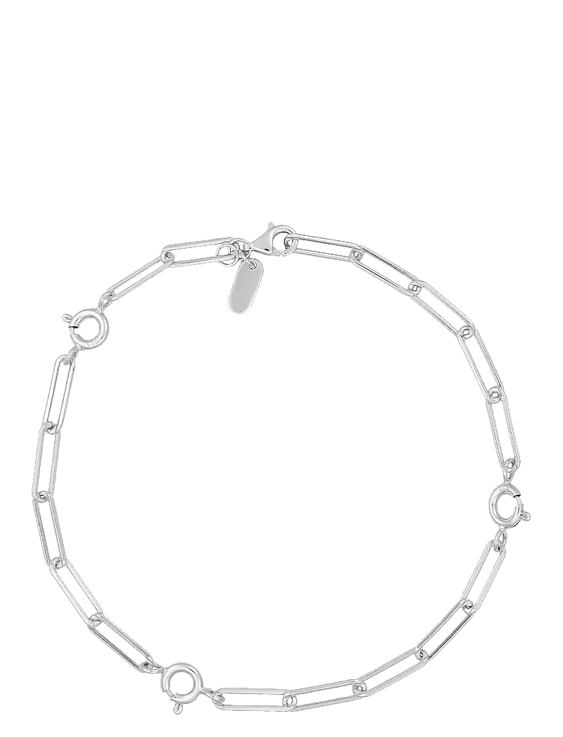 Design Letters - Ruth large chunky charm lock bracelet, silver - kedjehalsband - silver - 1