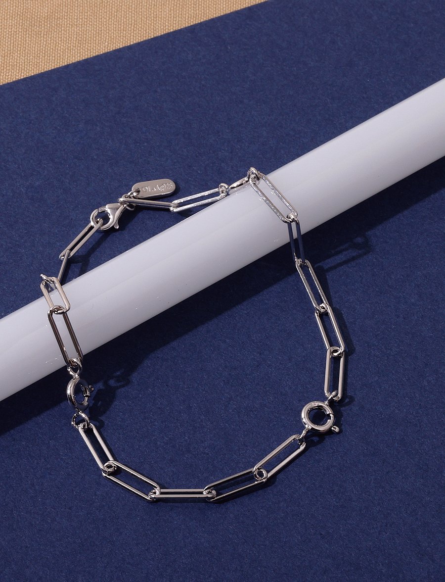 Design Letters - Ruth large chunky charm lock bracelet, silver - Ķēdītes - silver - 2