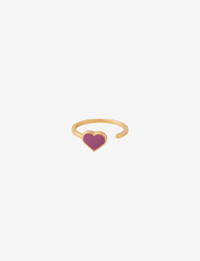 Design Letters - Enamel Heart Ring Gold plated - party wear at outlet prices - lavender - 0