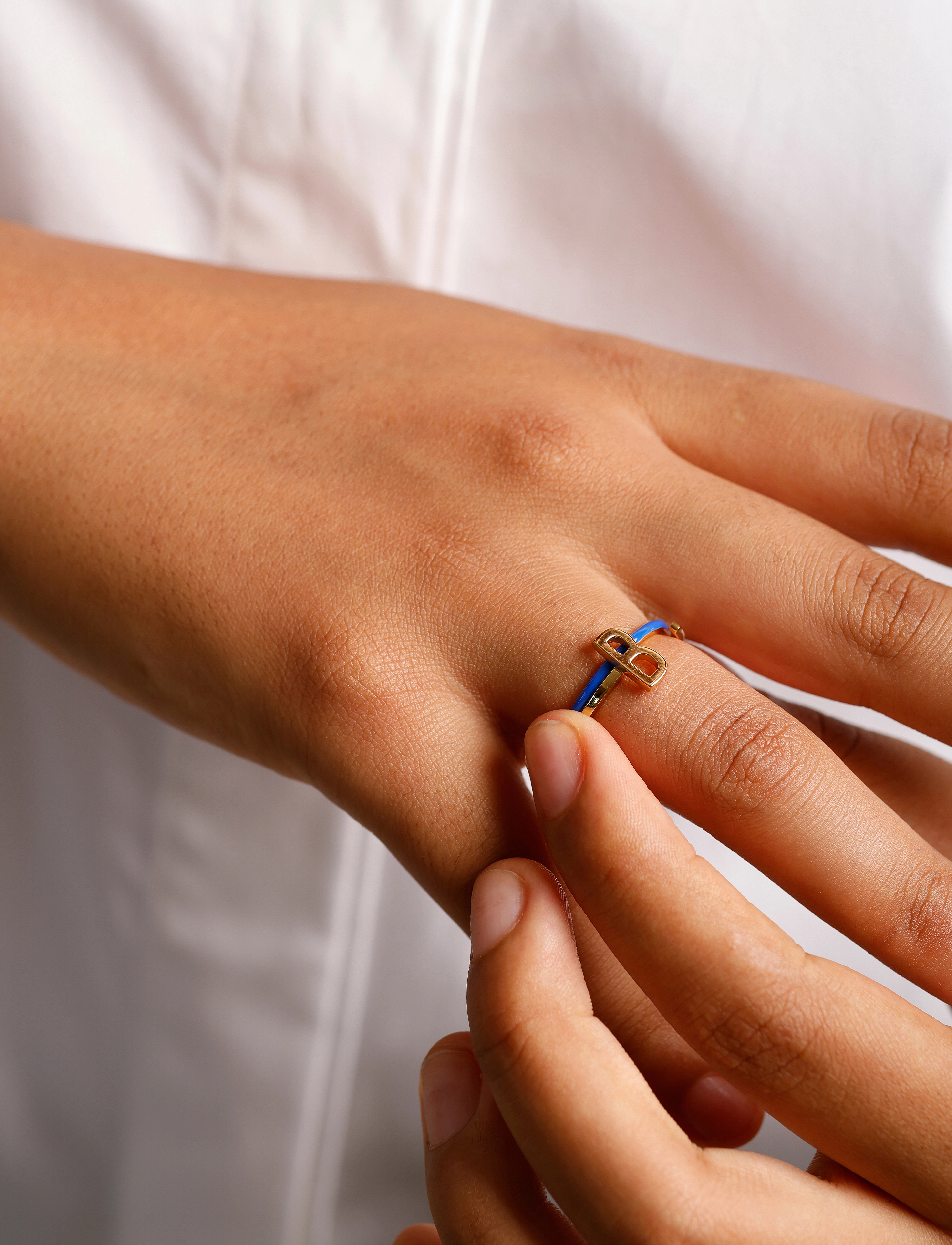 Design Letters - Classic Stack Ring - party wear at outlet prices - cobalt blue 2728c - 1
