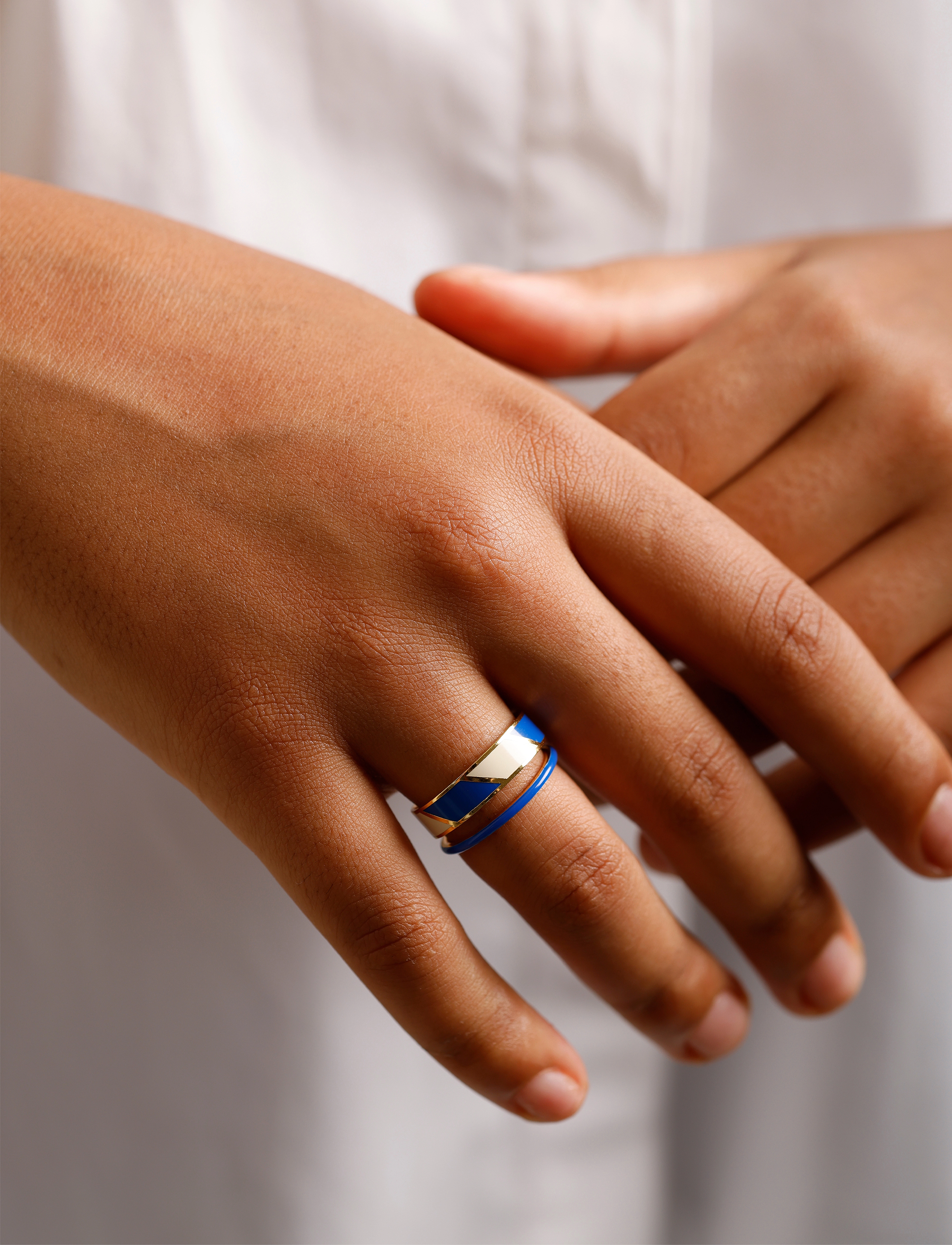 Design Letters - Classic Stack Ring - party wear at outlet prices - cobalt blue 2728c - 2