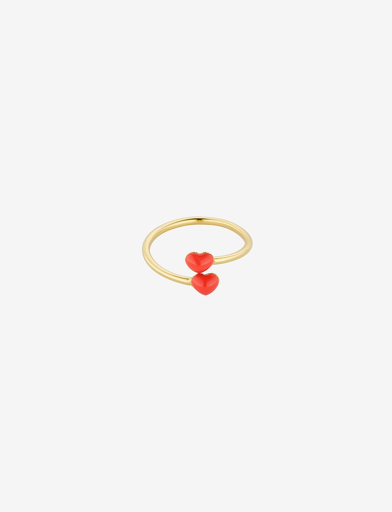 Design Letters - Little Big Love Ring - Goldplated - ringar - deep sea coral 2032c - 1