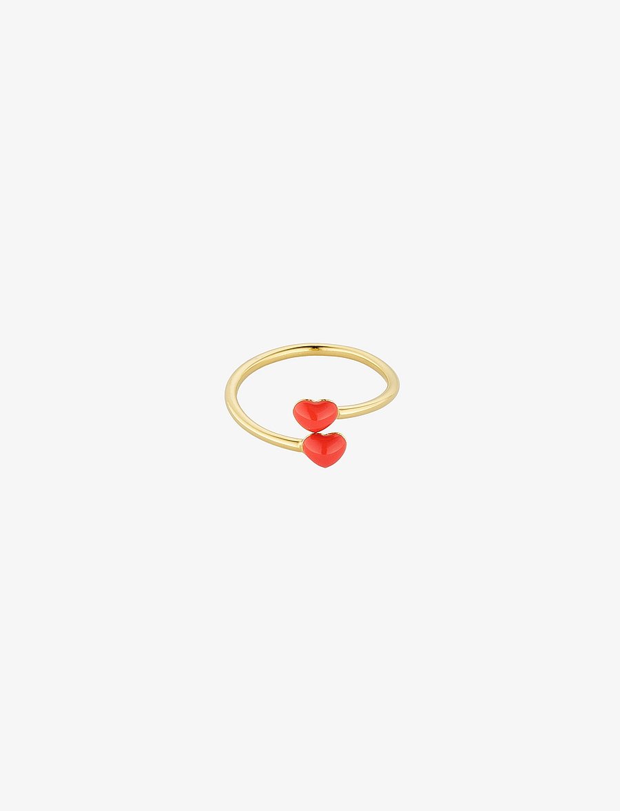 Design Letters - Little Big Love Ring - Goldplated - ringe - deep sea coral 2032c - 1