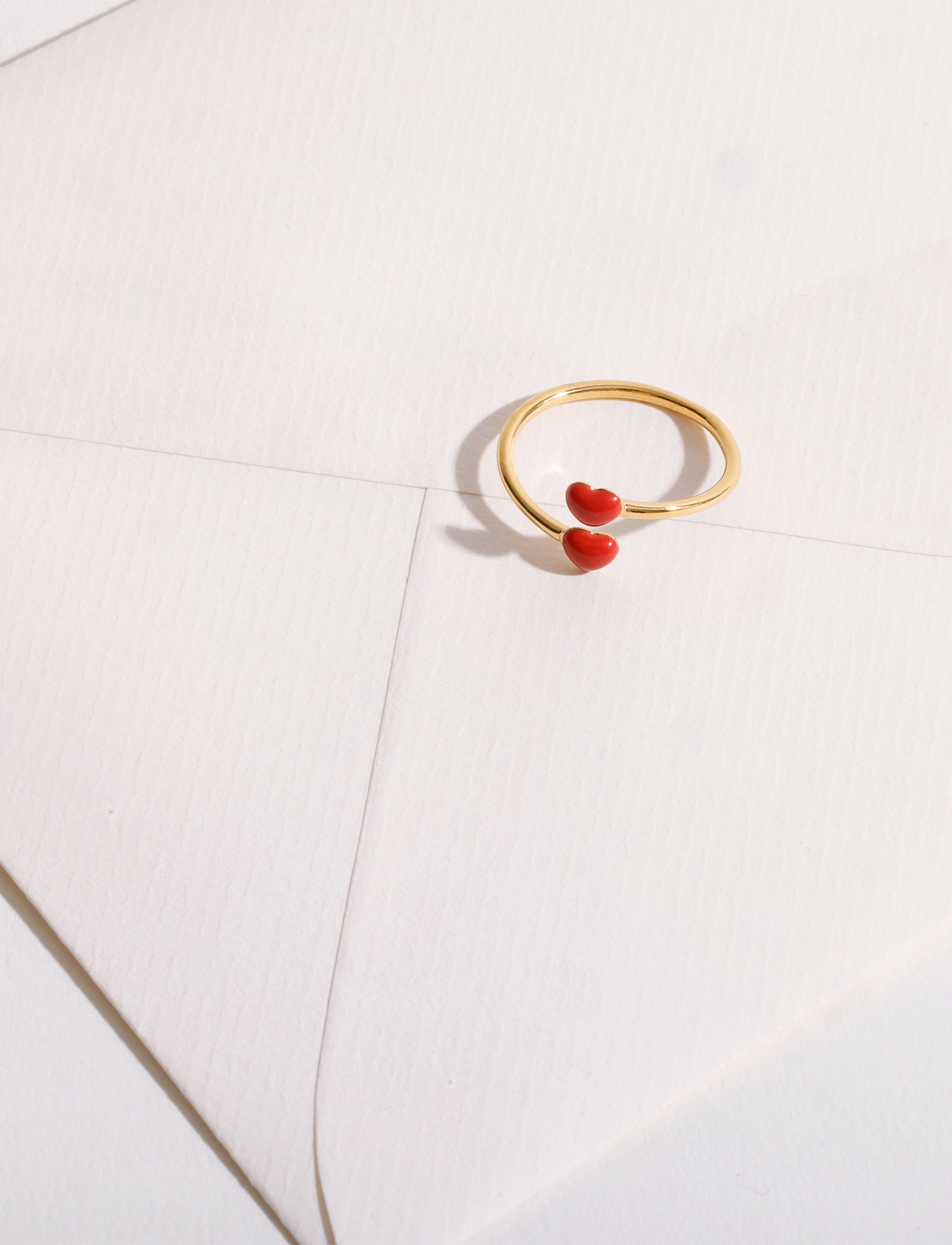 Design Letters - Little Big Love Ring - Goldplated - ringe - deep sea coral 2032c - 3