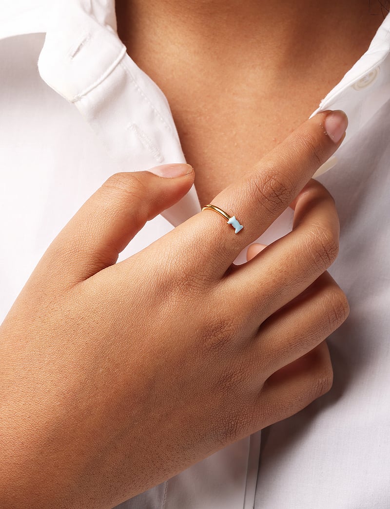 Design Letters - Bow tie Ring - rings - blue - 0