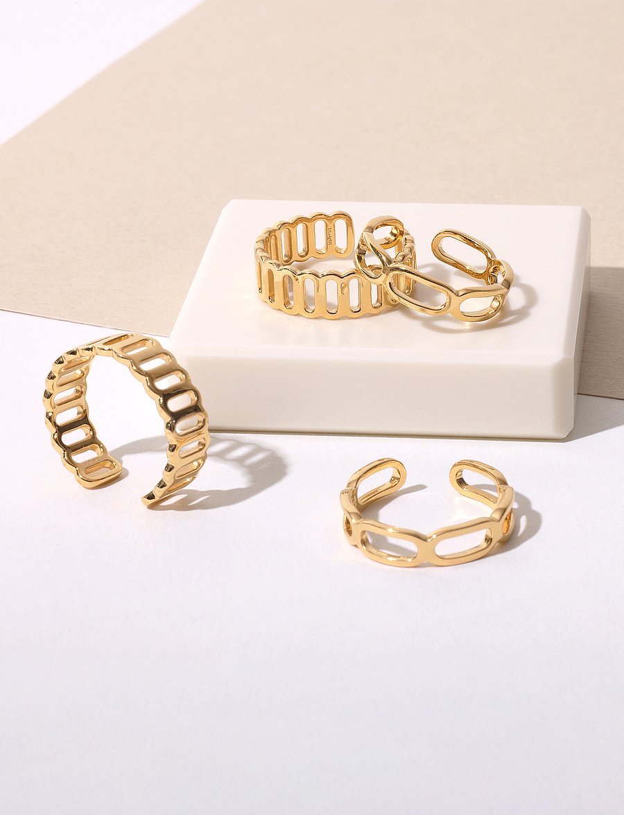 Design Letters - Link Together Ring - sõrmused - gold - 2
