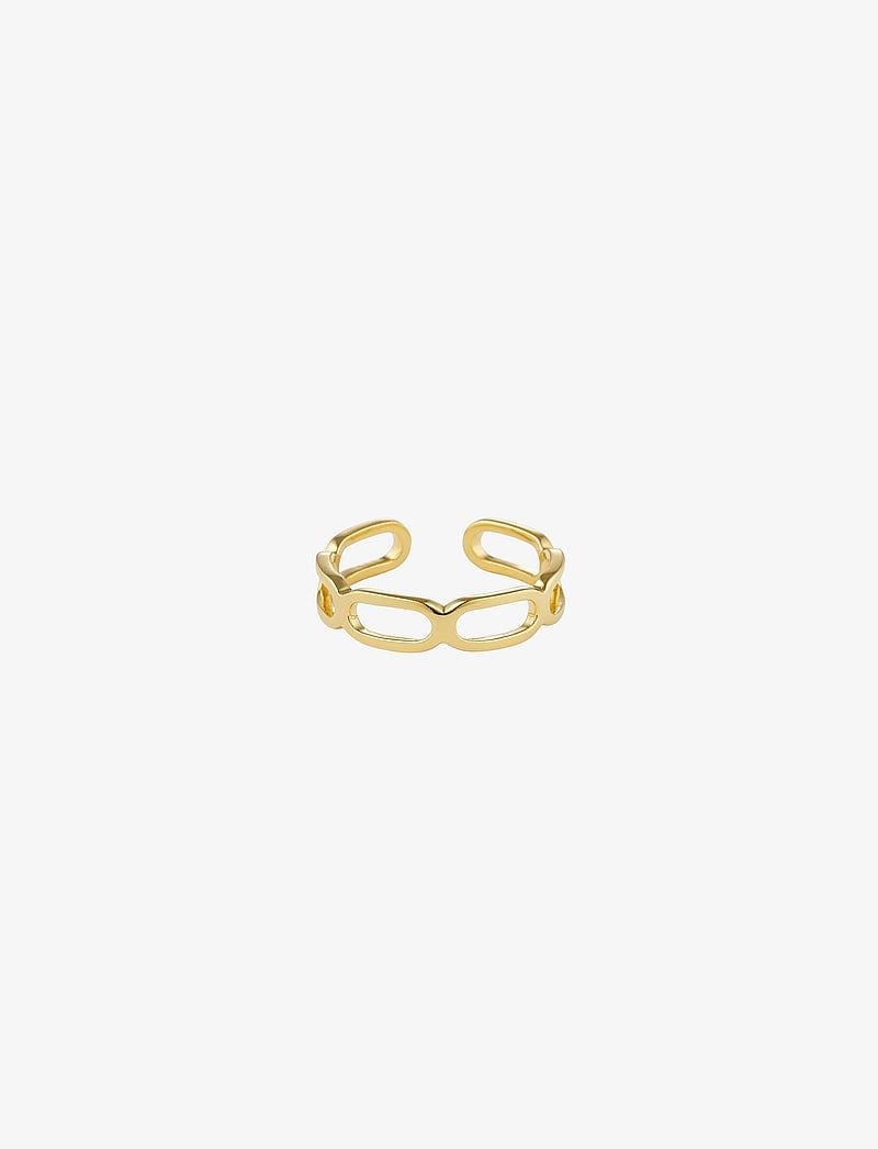 Design Letters - Square Link Ring - ringar - gold - 1