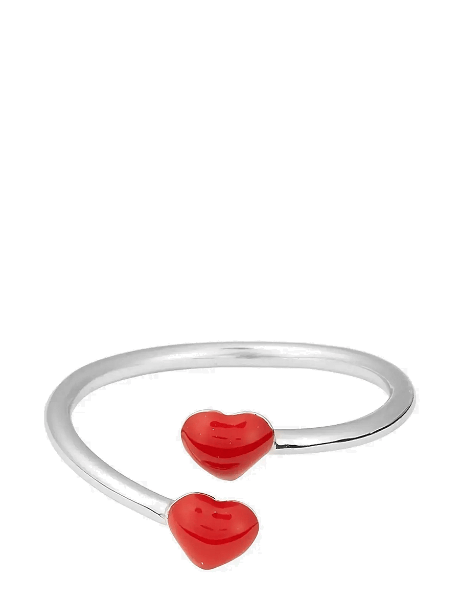 Design Letters - Little Big Love Ring - Silver - sormukset - deep sea coral - 1