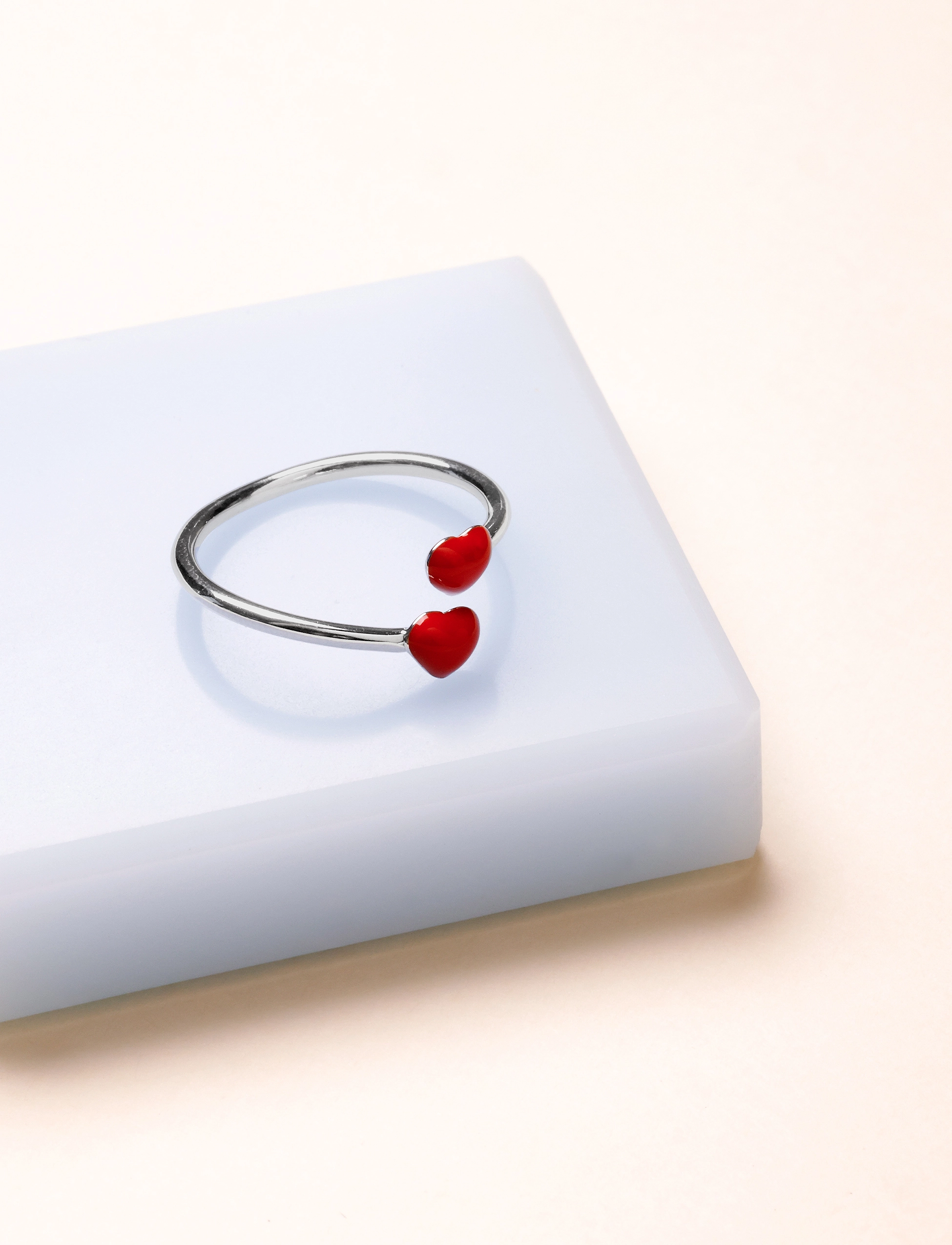 Design Letters - Little Big Love Ring - Silver - sormukset - deep sea coral - 2