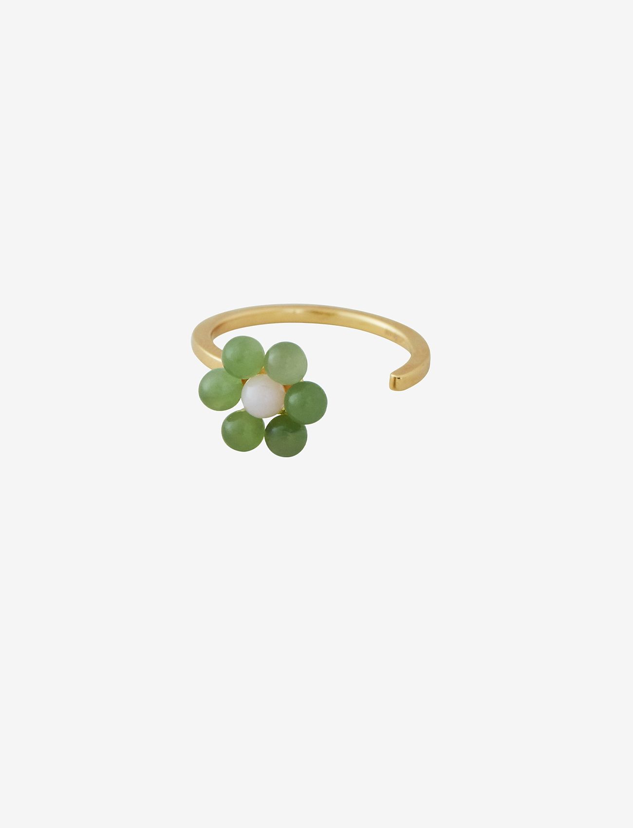 Design Letters - My Flower Ring 10 mm GOLD - party wear at outlet prices - green - 0
