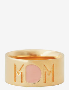 MOM Ring Gold plated, Design Letters