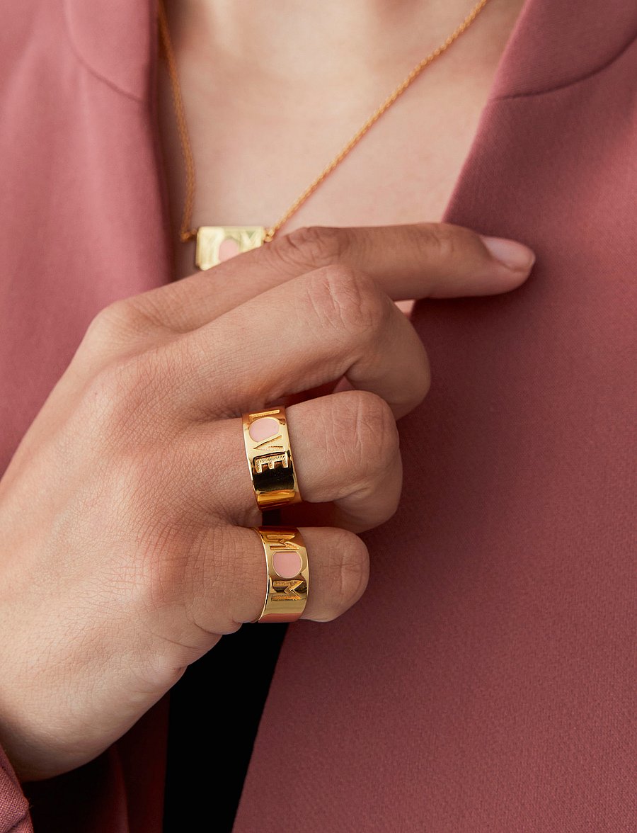 Design Letters - MOM Ring Gold plated - nach preis einkaufen - gold - 0