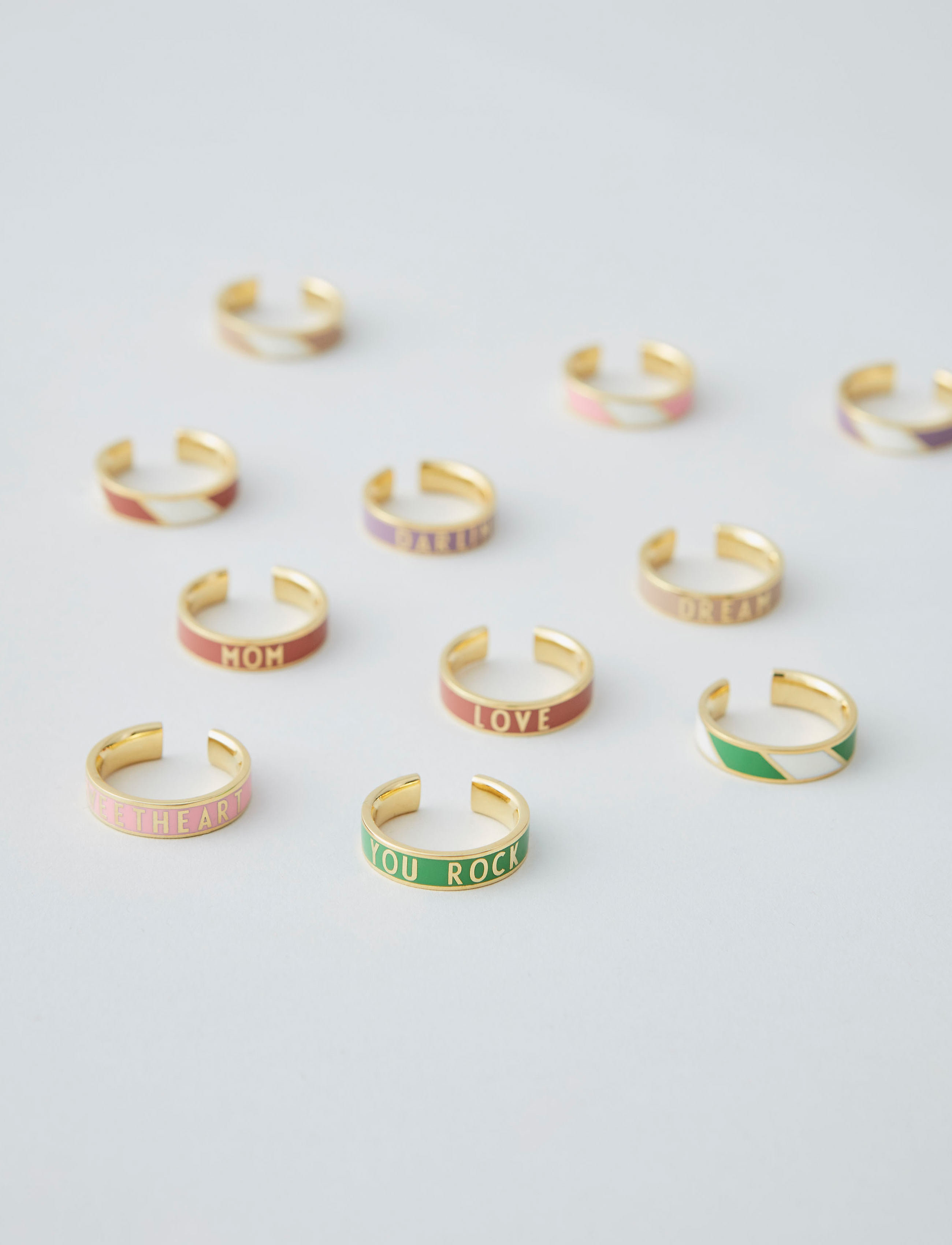 Design Letters Word Candy Ring, Kvinder, Ord Ring, Rød, Str: ONE SIZE
