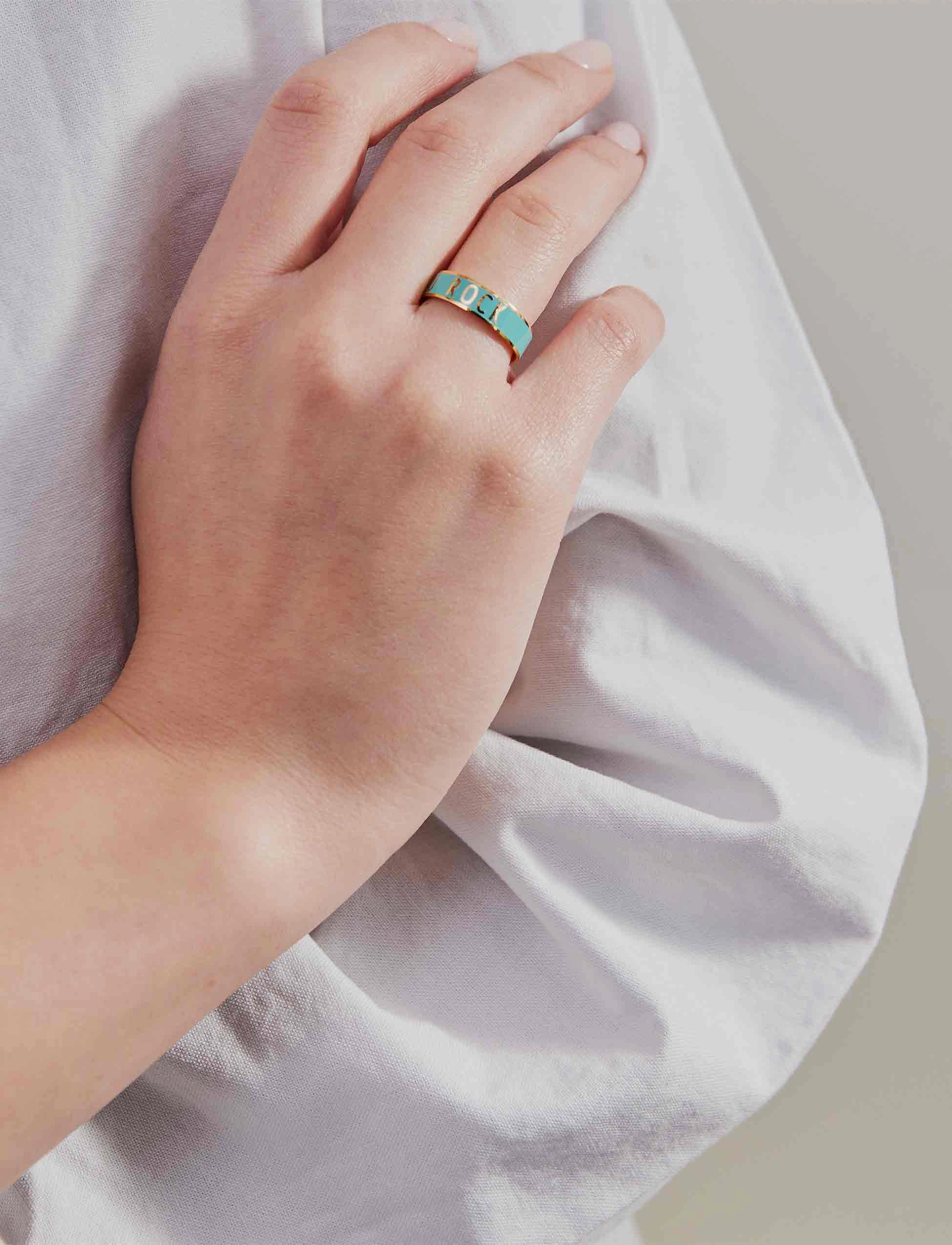Design Letters Word Candy Ring, Kvinder, Ord Ring, Blå, Str: ONE SIZE
