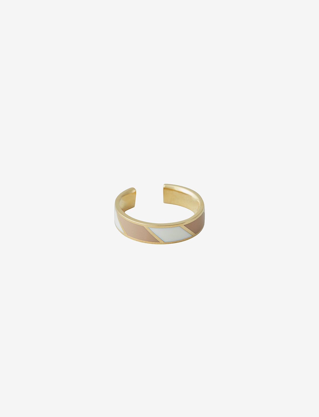 Design Letters - Striped Candy Ring - festklær til outlet-priser - beigewhite - 1