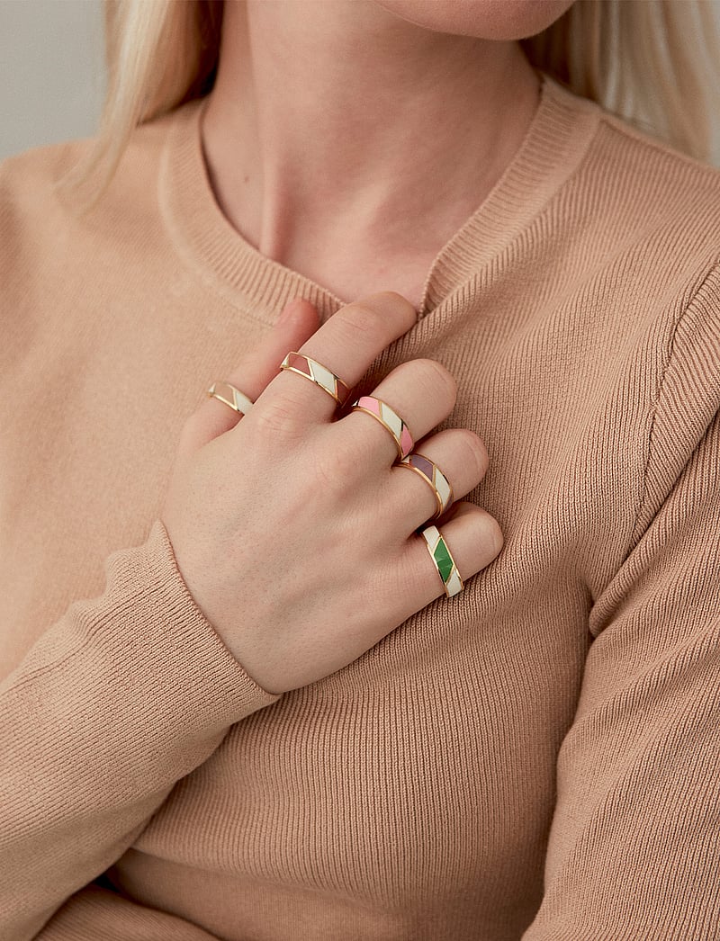 Design Letters - Striped Candy Ring - ringe - beigewhite - 0