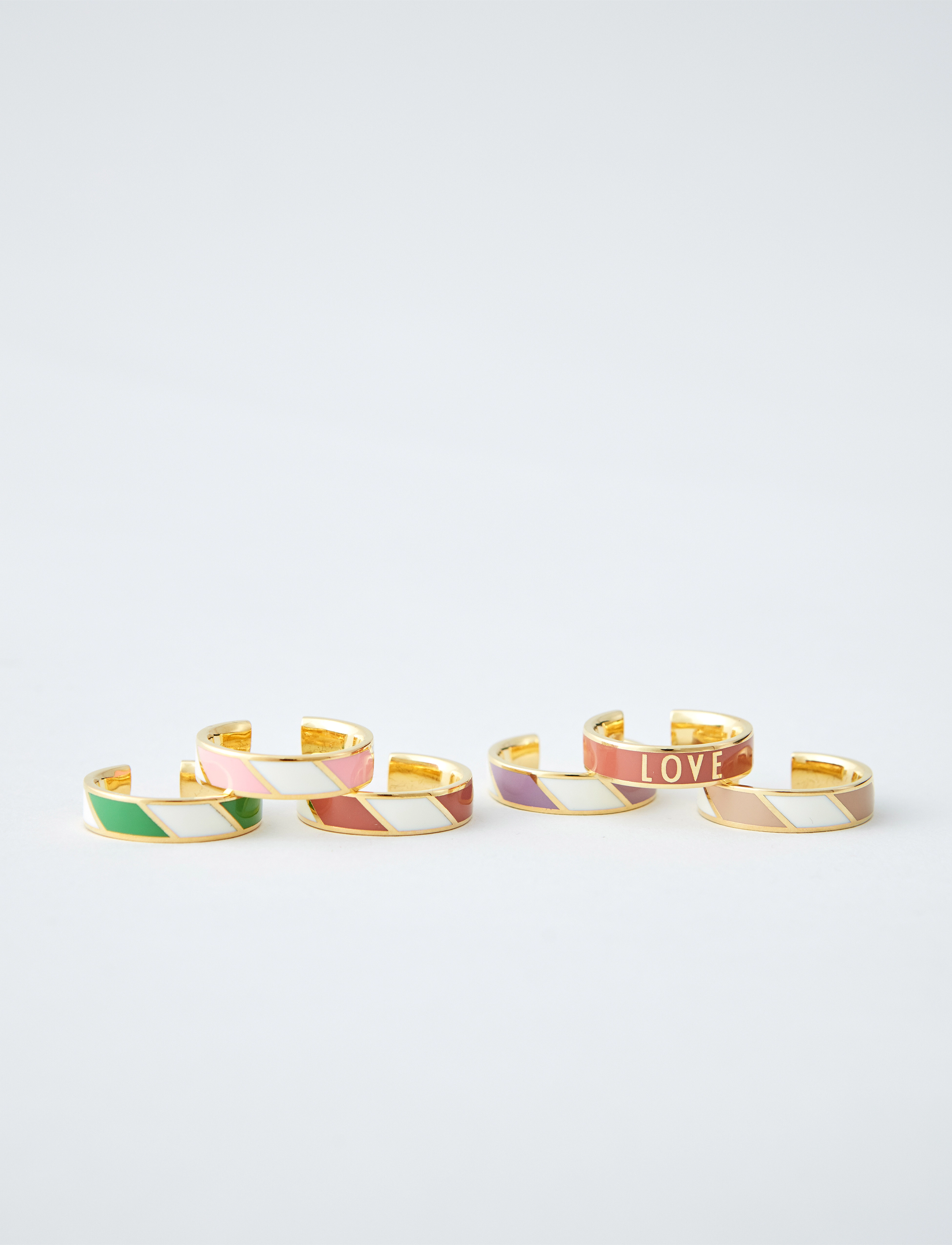 Design Letters - Striped Candy Ring - festtøj til outletpriser - beigewhite - 2