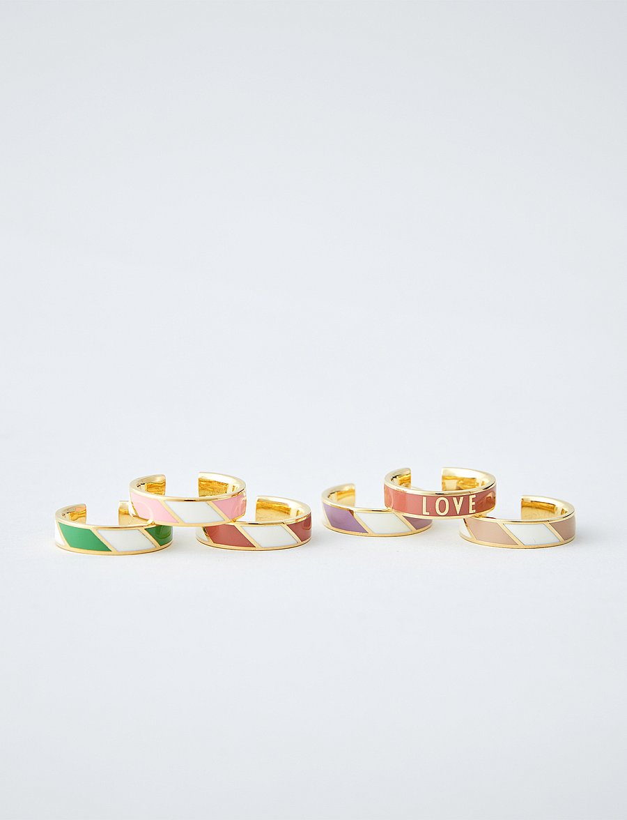 Design Letters - Striped Candy Ring - ringe - beigewhite - 2