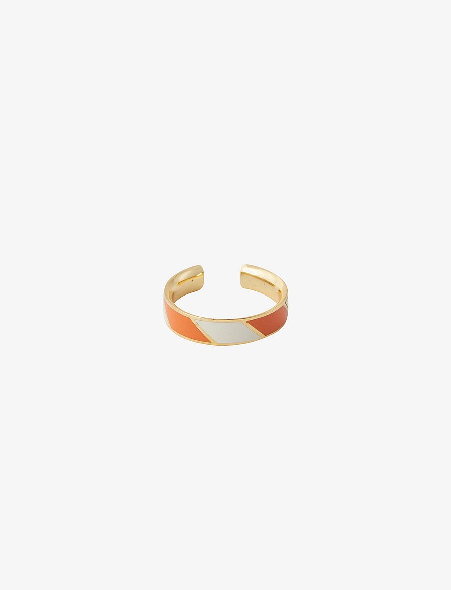 Design Letters - Striped Candy Ring - pierścionki - orange tiger 1585c + a055 - 1