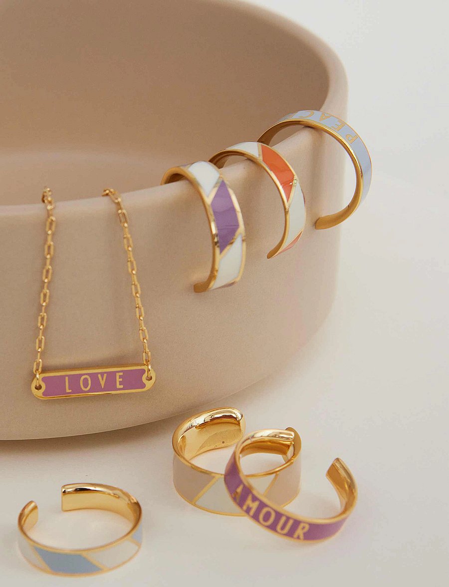 Design Letters - Striped Candy Ring - pierścionki - orange tiger 1585c + a055 - 0