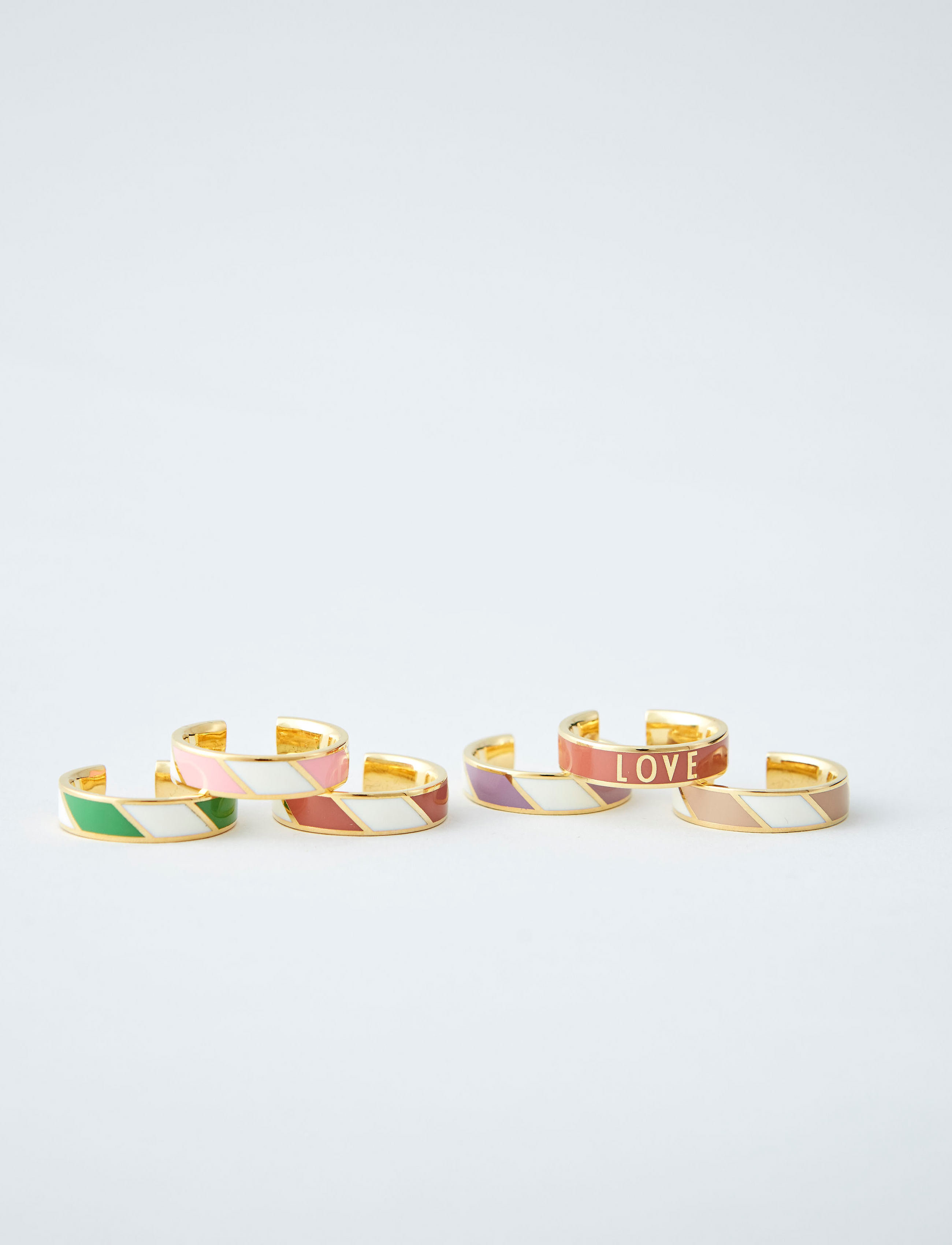 Design Letters Striped Candy Ring, One Size, Jewellery, Rosa - Rings, Frauen