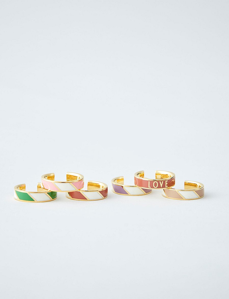 Design Letters - Striped Candy Ring - rings - pinkwhite - 0