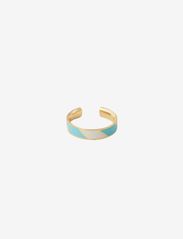Design Letters - Striped Candy Ring - festmode zu outlet-preisen - turquoise 4174c + a055 - 0