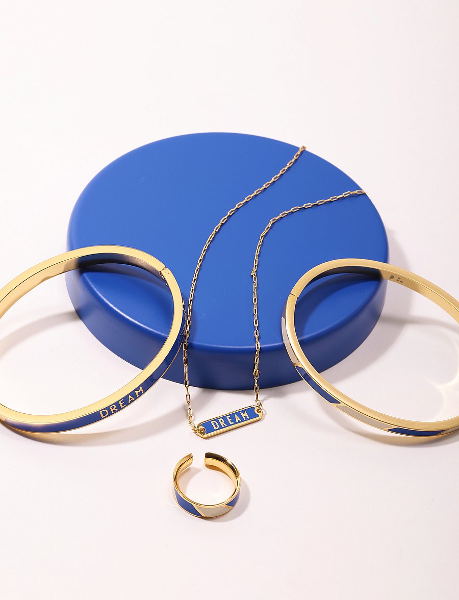 Design Letters - Striped Candy Ring - hringir - cobalt blue 2728c + a055 - 2
