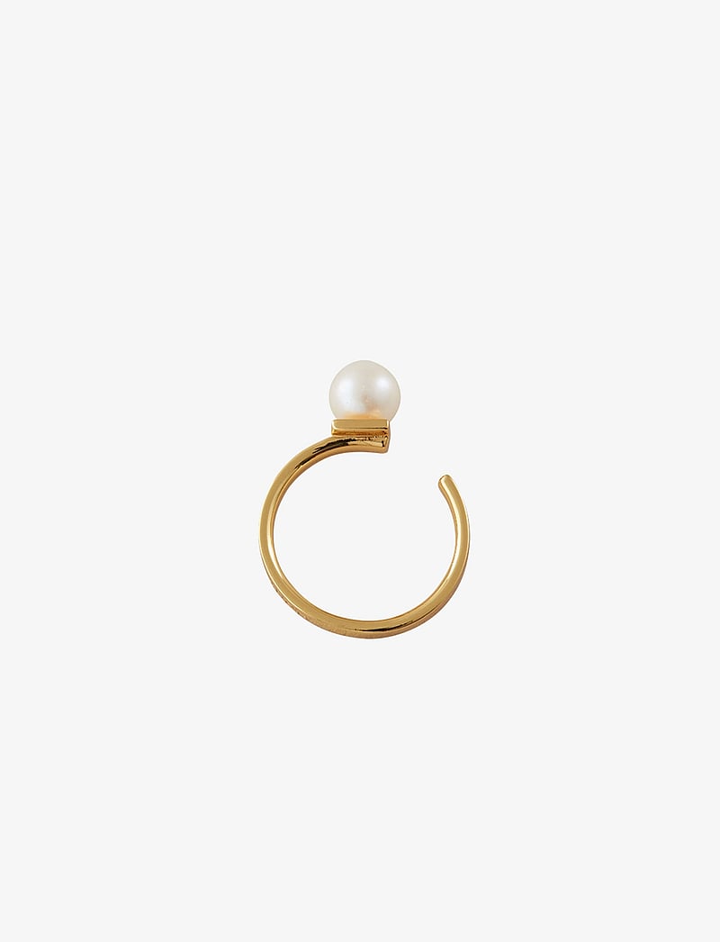 Design Letters - Pearl Drop Ring - ringar - gold - 1